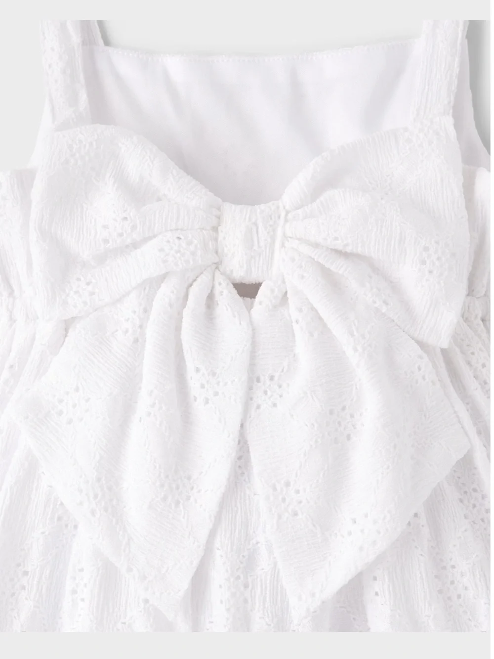 Children’s Place Eyelet Bow Back Dress White XXL (16) NWT